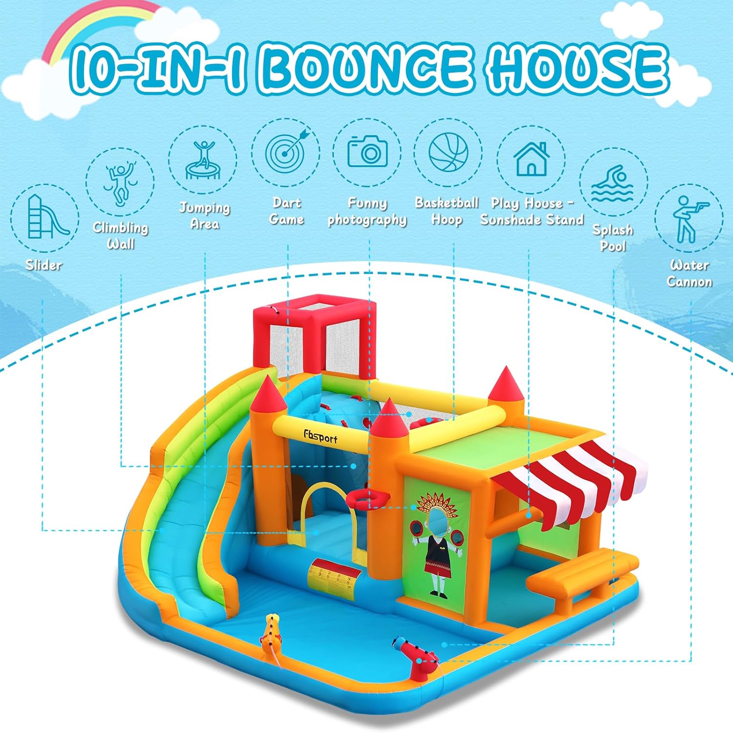 Inflatable Bounce House with W - đánh giá và giá Kids Toys House