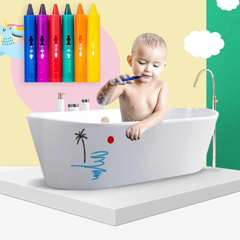6colors Washable Bath Crayons  - đánh giá và giá Kids Toys Drawing Easy