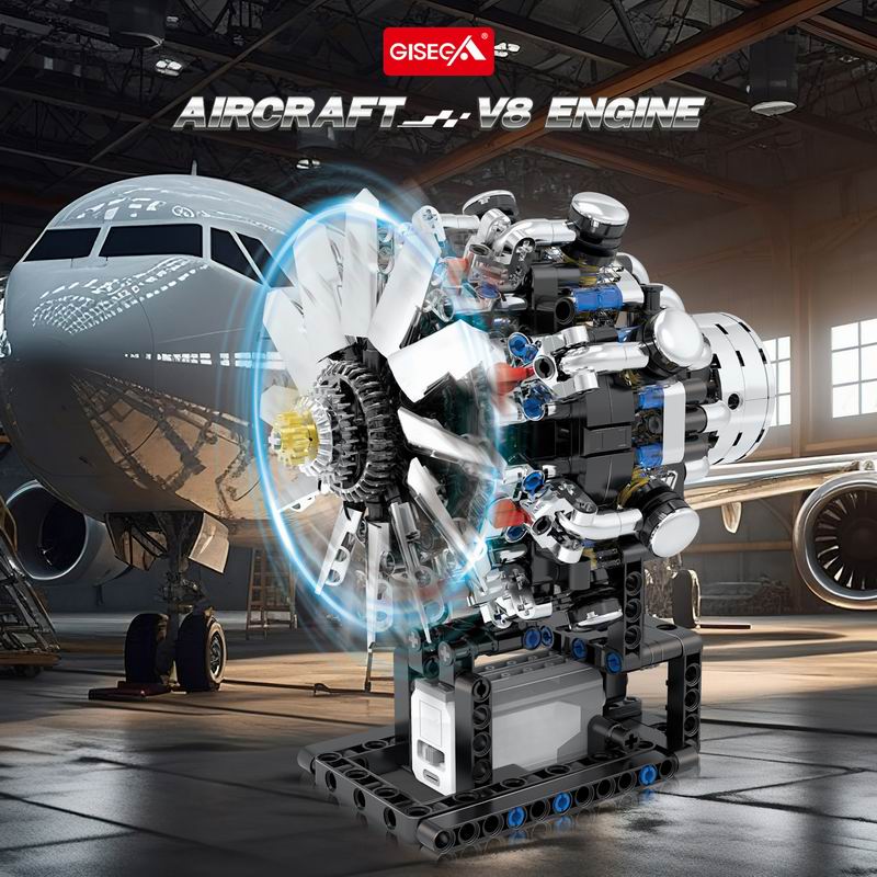 G8910 Aviation V8 Engine 558pc - đánh giá và giá Kids Toys Blocks