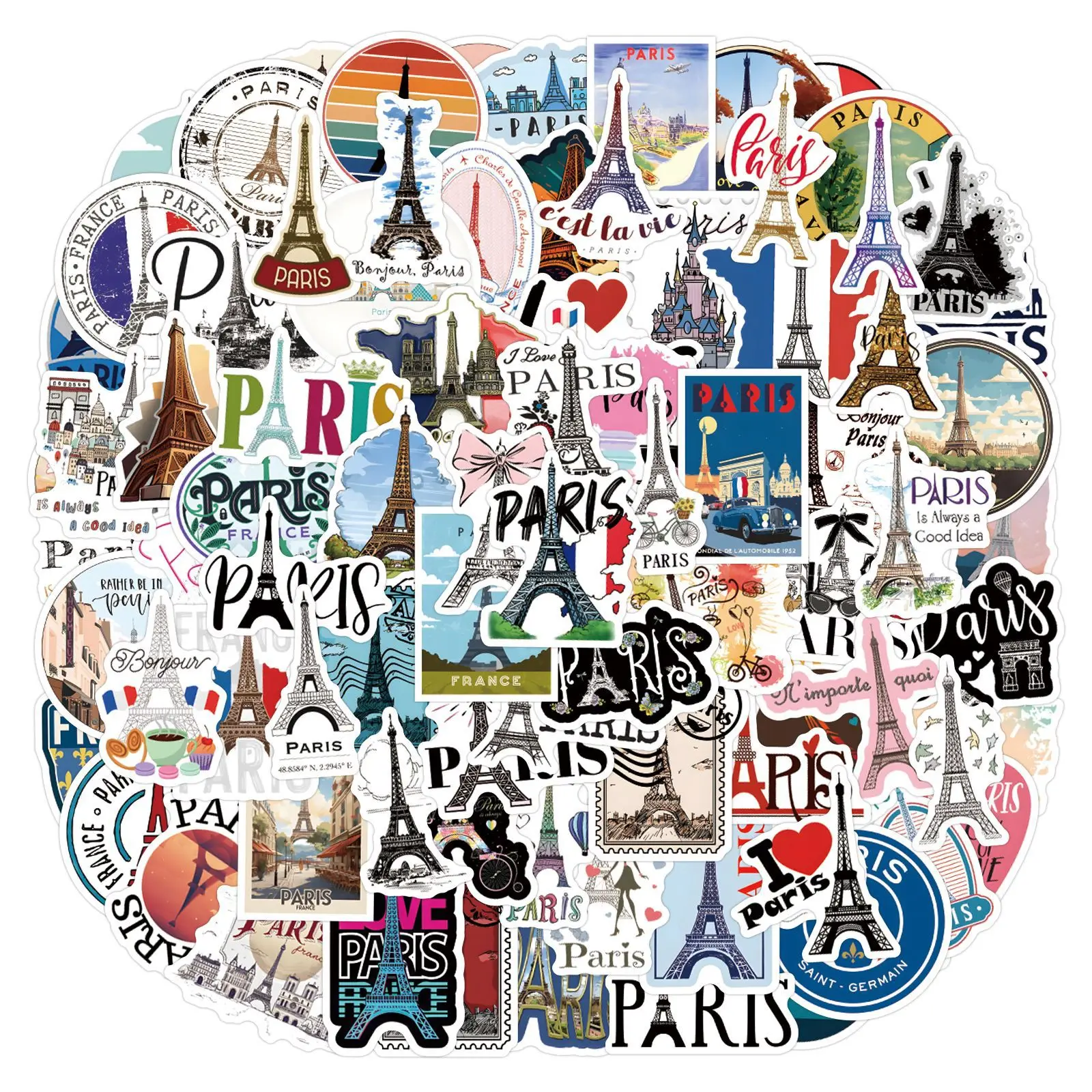 110PCS France Paris Stickers T - đánh giá và giá Kids Toys Paris
